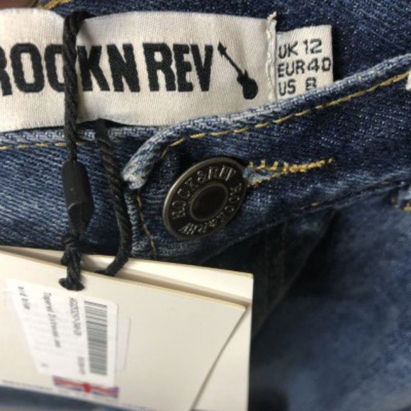 The Rockn Rev Size 8 Tapered Distressed Mom Jean - Picture 9 of 11